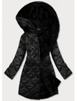 Ľahká čierna dámska prešívaná bunda (9613)