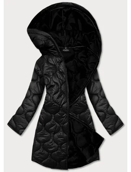 Ľahká čierna dámska prešívaná bunda (9613)