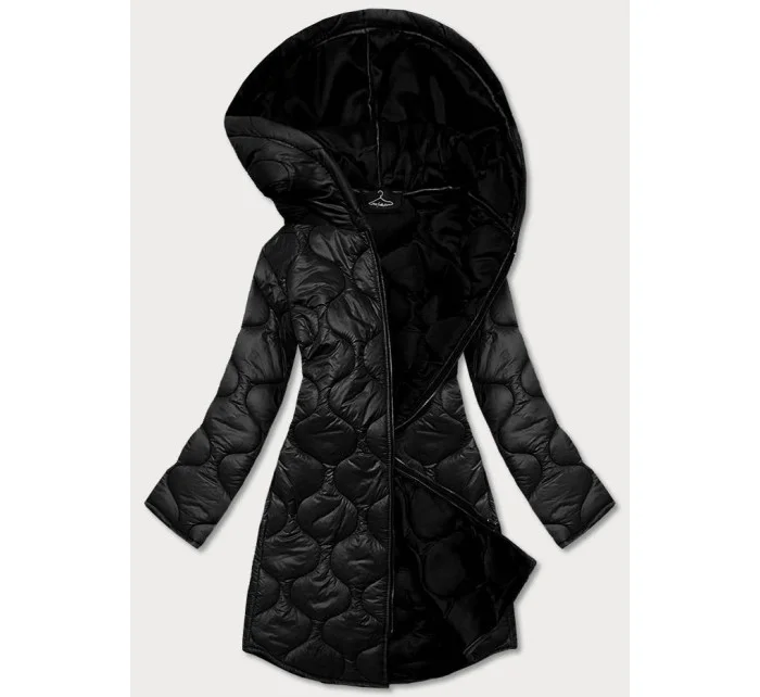 Ľahká čierna dámska prešívaná bunda (9613)