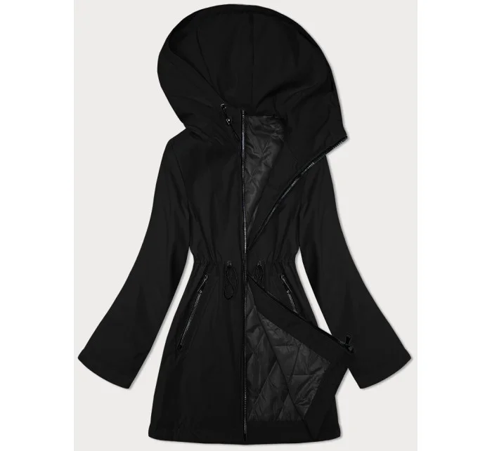 Tenká černá bunda s kapucí model 19456813 - S'WEST