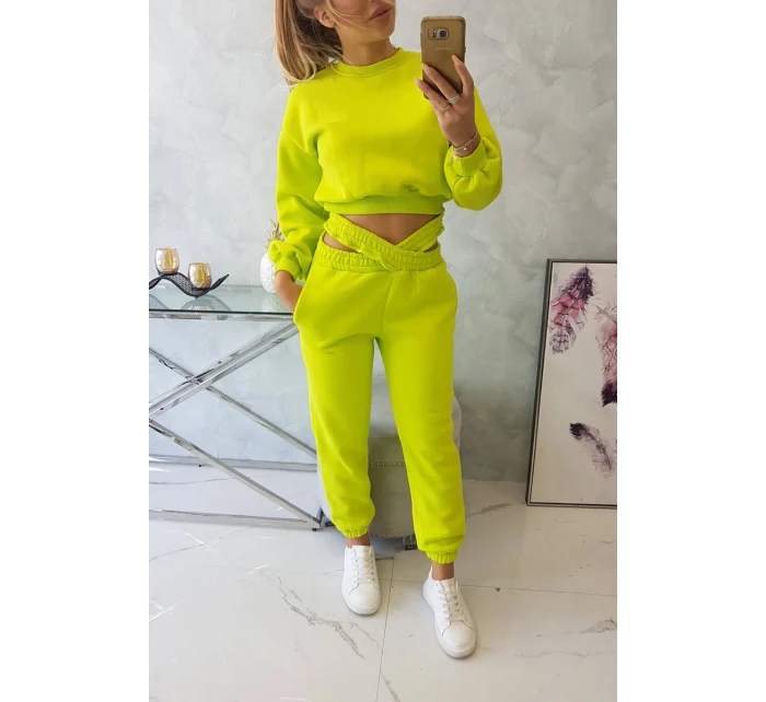 Zateplená souprava s krátkou mikinou pistácie Zateplená souprava s krátkou mikinou pistácie