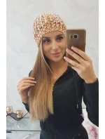 Dámská čepice s bambulí hořčicová model 18751893 - K-Fashion Dámská čepice s bambulí hořčicová model 18751893 - K-Fashion