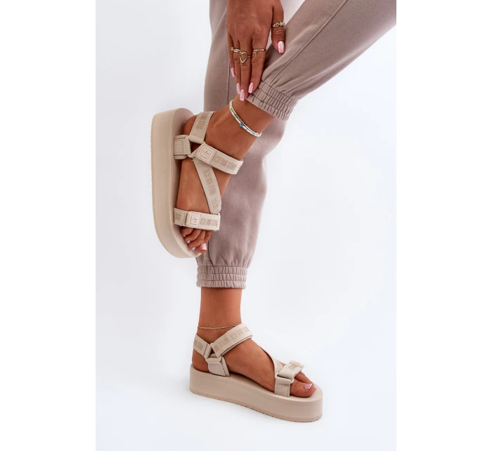 Dámské sandály na platformě Big Star model 21652658 béžové - Big Star Shoes Dámské sandály na platformě Big Star model 21652658 béžové - Big Star Shoes