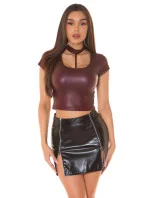 Sexi tričko Wet look 94901 fialové - KouCla