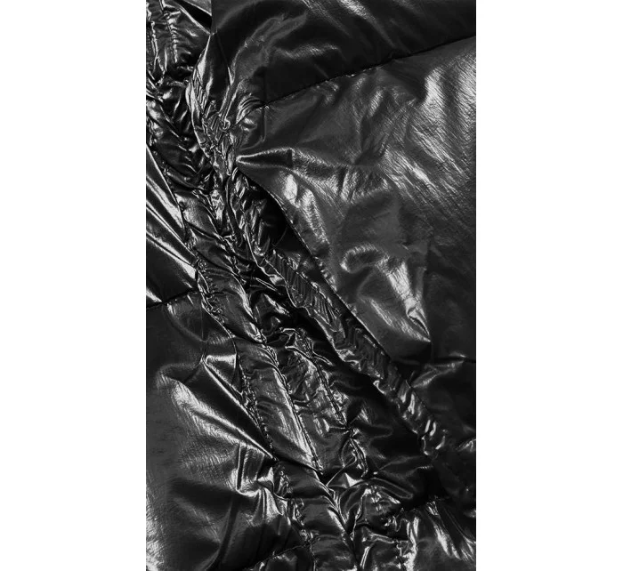 Čierno-hnedá obojstranná bunda oversize (h-1088-01)