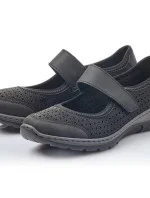 Pohodlné šnurovacie topánky Rieker W RKR575 black