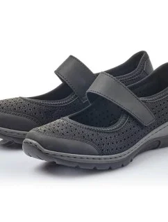 Pohodlné šnurovacie topánky Rieker W RKR575 black