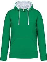 Kariban K 446 Mikina s kapucňou v kontrastných farbách 20.K446 light kelly green/white Kariban K 446 Mikina s kapucňou v kontrastných farbách 20.K446 light kelly green/white