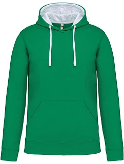 K 446 Kontrastní mikina s kapucí model 22509360 light kelly green/white - Kariban