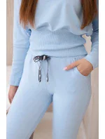 Súprava so širokými rebrami modrej farby