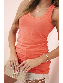 Dámská tílko z bavlny s kulatým výstřihem malinová