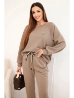 Dámska súprava z viskózy s mikinou a nohavicami fango Dámska súprava z viskózy s mikinou a nohavicami fango