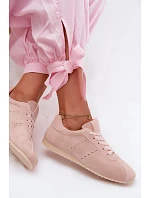 Dámské tenisky z eko semiše nízké růžové Melvelin