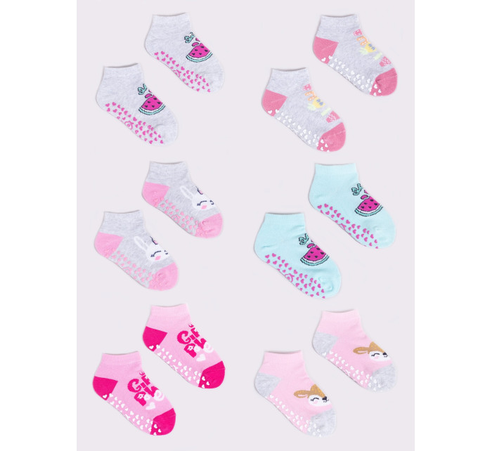 Yoclub Dievčenské členkové ponožky 6Pack SKS-0089G-AA0A-002 Multicolor