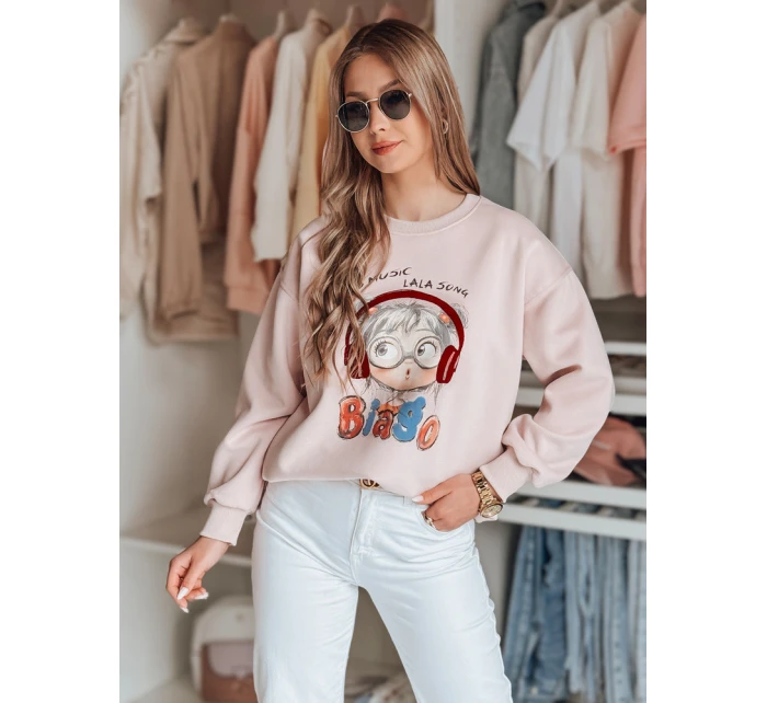 Dámska mikina s potlačou LALA VIBE pink FashionStreet BY1505