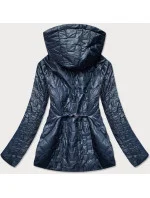 Tmavomodrá dámska bunda s prešívaním (BR0121)