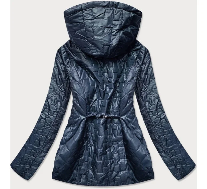 Tmavomodrá dámska bunda s prešívaním (BR0121)