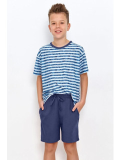 Chlapčenské pyžamo pre staršie Noah modré s pruhmi