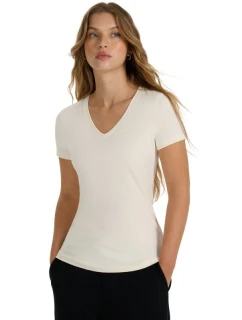 Dámské tričko  krémové WAW25TTSH model 21391882 - 4F