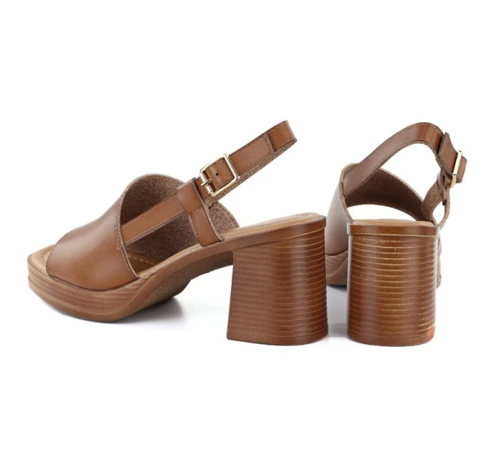 Sandały damskie na brązowe model 22034137 - Potocki Sandały damskie na brązowe model 22034137 - Potocki