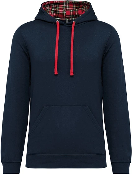 Kariban K 4013 Unisex mikina s kapucňou 20.K013 tmavomodrá/červená tartanová Kariban K 4013 Unisex mikina s kapucňou 20.K013 tmavomodrá/červená tartanová