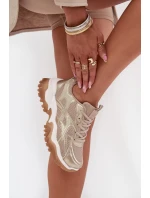 Buty Sportowe Sneakersy Damskie Big Star SS274014 HI-POLY SYSTEM Beżowo-Złote Buty Sportowe Sneakersy Damskie Big Star SS274014 HI-POLY SYSTEM Beżowo-Złote