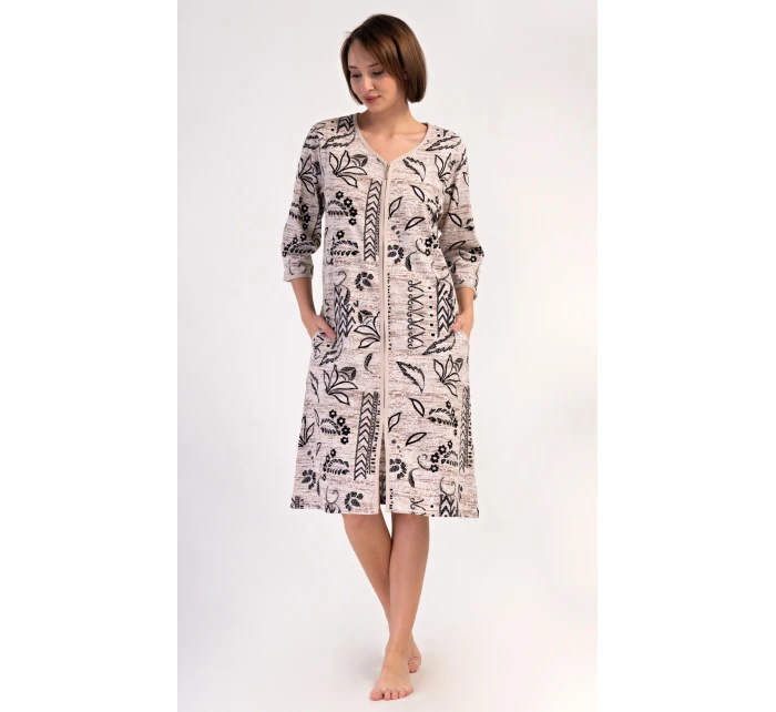 Dámské domácí šaty s tříčtvrtečním rukávem Elena