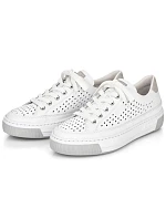 Rieker W RKR642 biele kožené ažurové topánky