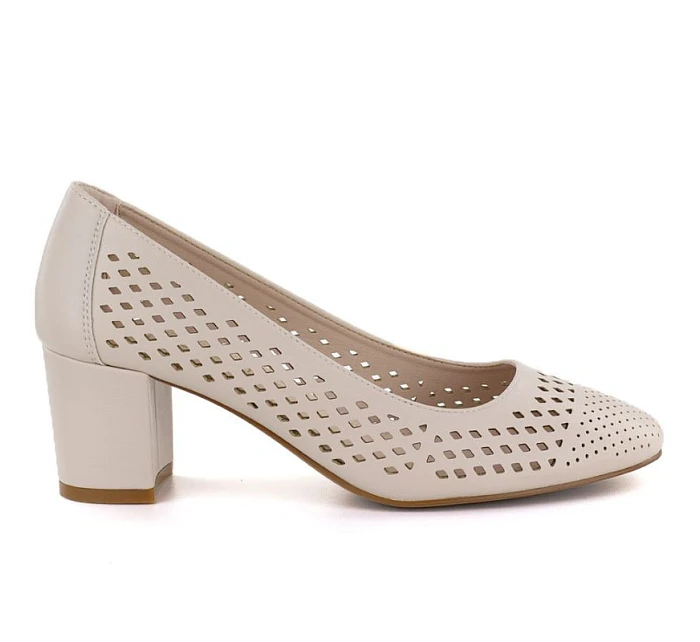 Béžové ažurové lodičky Sergio model 22078978 - LEONE Béžové ažurové lodičky Sergio model 22078978 - LEONE