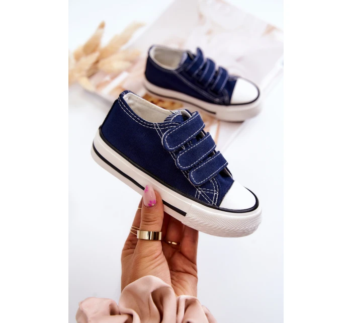 Dziecięce Trampki Na Rzepy Granatowe Bernie