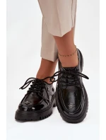 Lakované kožené dámské polobotky s přezkami model 21710370 Černé - Artiker Lakované kožené dámské polobotky s přezkami model 21710370 Černé - Artiker