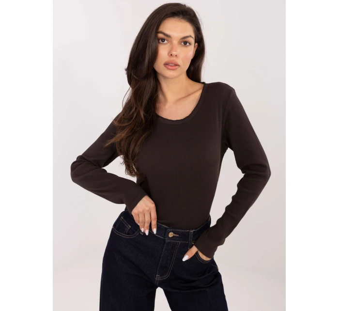 Bluzka BZ ciemny brązowy model 21776329 - FPrice Bluzka BZ ciemny brązowy model 21776329 - FPrice