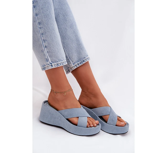 Dámske semišové ponožky G517 modré - Joalice Paris