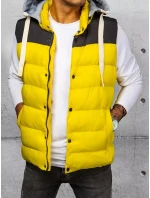 Pánská vesta s kapucí žlutá Dstreet model 21967492 - FashionStreet Pánská vesta s kapucí žlutá Dstreet model 21967492 - FashionStreet