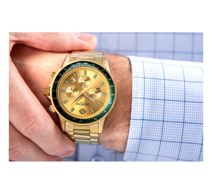 Pánské hodinky Chronograph Sapphire Gold Green model 21807579 - Giewont Pánské hodinky Chronograph Sapphire Gold Green model 21807579 - Giewont