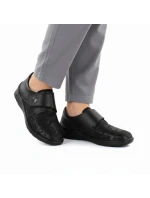 Kožené elastické polobotky na suchý zip černé model 22015181 - Unisoft