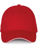 K-up KP 185 6-panelová sendvičová čiapka 20.0185 červená/biela