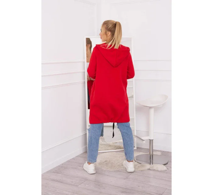Zateplená bunda s kapucňou červená Zateplená bunda s kapucňou červená