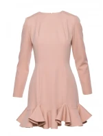 model 21296123 Šaty s volánkovým lemem béžové - Moe