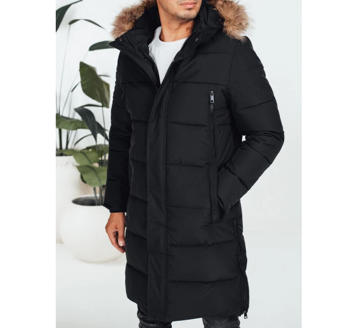 Pánska prešívaná zimná bunda čierna TX5074