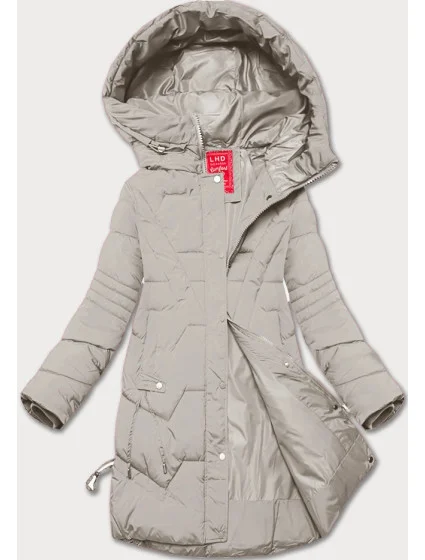 Světle béžová dámská bunda pro přechodné období s kapucí model 20617030 - LHD