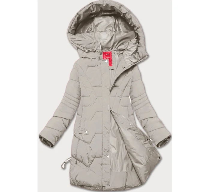 Světle béžová dámská bunda pro přechodné období s kapucí model 20617030 - LHD