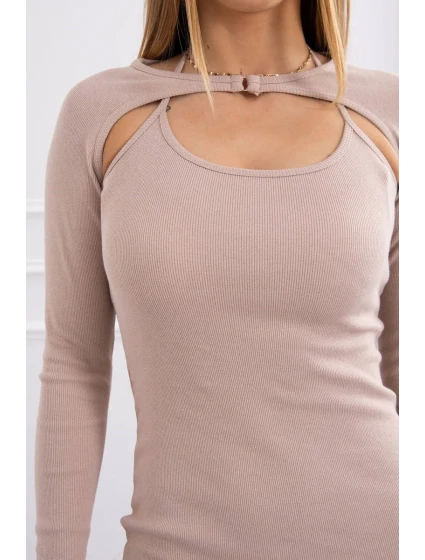 Pruhované vypasované šaty v béžové barvě Pruhované vypasované šaty v béžové barvě