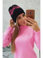 Dámska čiapka Kira K374 black+pink Dámska čiapka Kira K374 black+pink