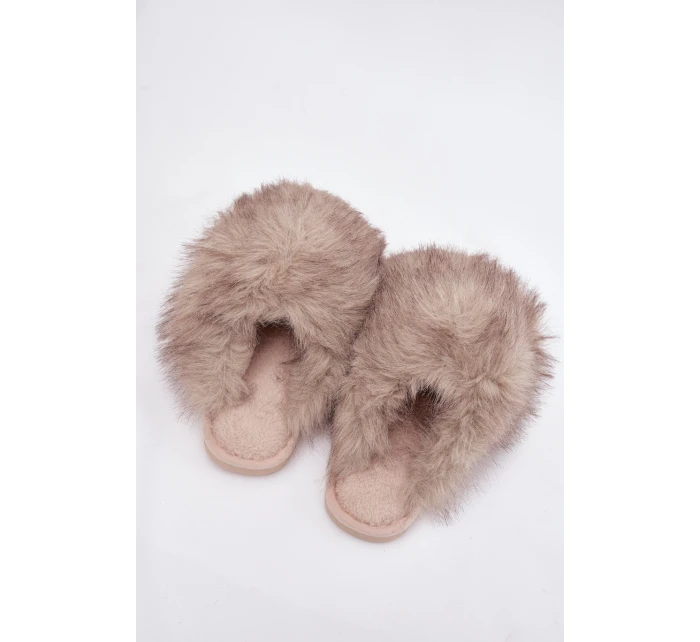 Kožešinové dámské pantofle béžové Iseline