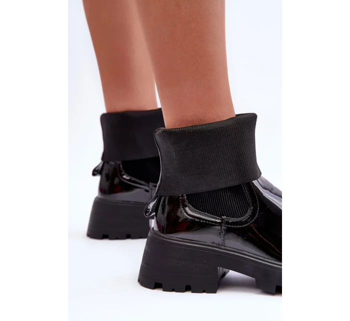 Dámské lesklé boty s černé model 20017259 - Kesi Dámské lesklé boty s černé model 20017259 - Kesi