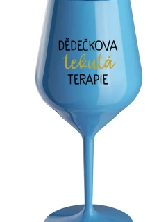 GIRL'S FLUID THERAPY - modrý nerozbitný pohár na víno 470 ml