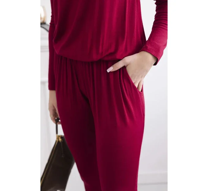 Kombinéza z viskózy 1065 bordová - Koucla Kombinéza z viskózy 1065 bordová - Koucla