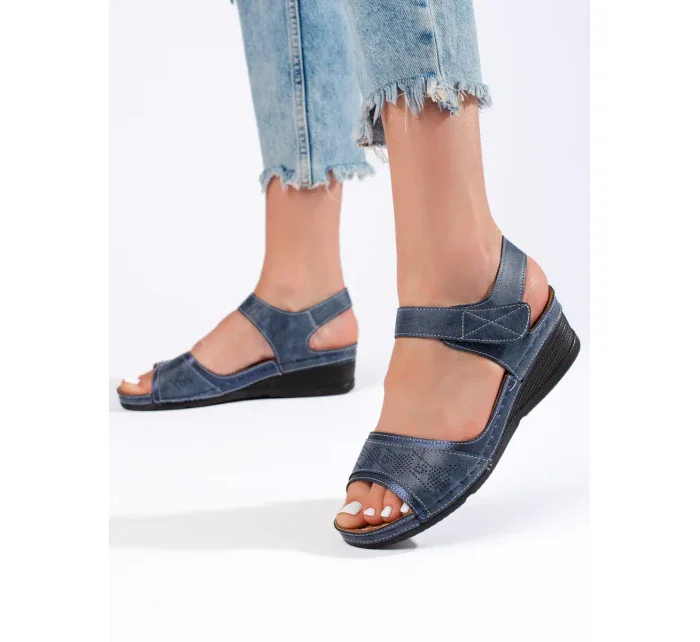 Moderní dámské sandály modré platforma Moderní dámské sandály modré platforma