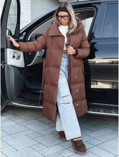 Dámský prošívaný kabát hnědý Dstreet model 21994226 - FashionStreet